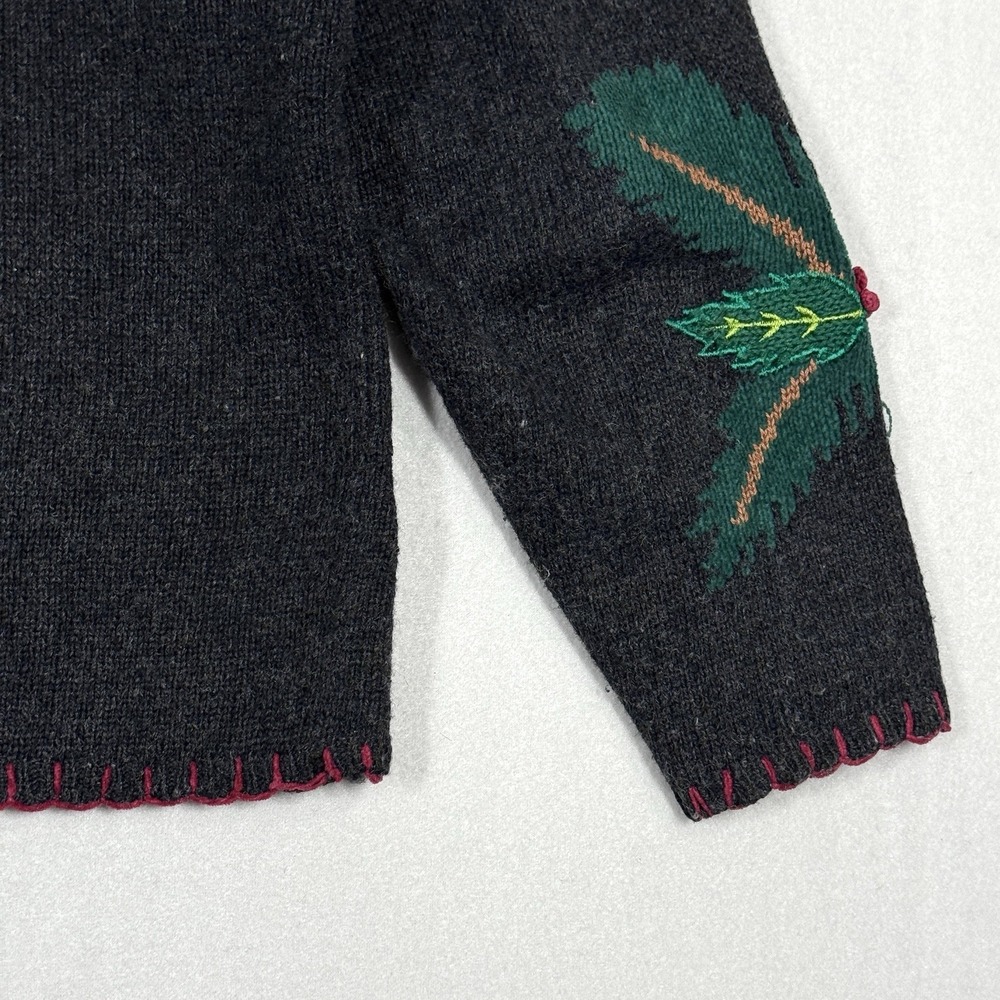 Vintage Christmas Sweater‎ Women Medium Cardigan Cardinal Holly Embroidered 90s - Picture 11 of 13